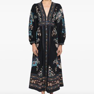 FARM Rio Tapestry floral Long Sleeve Dress